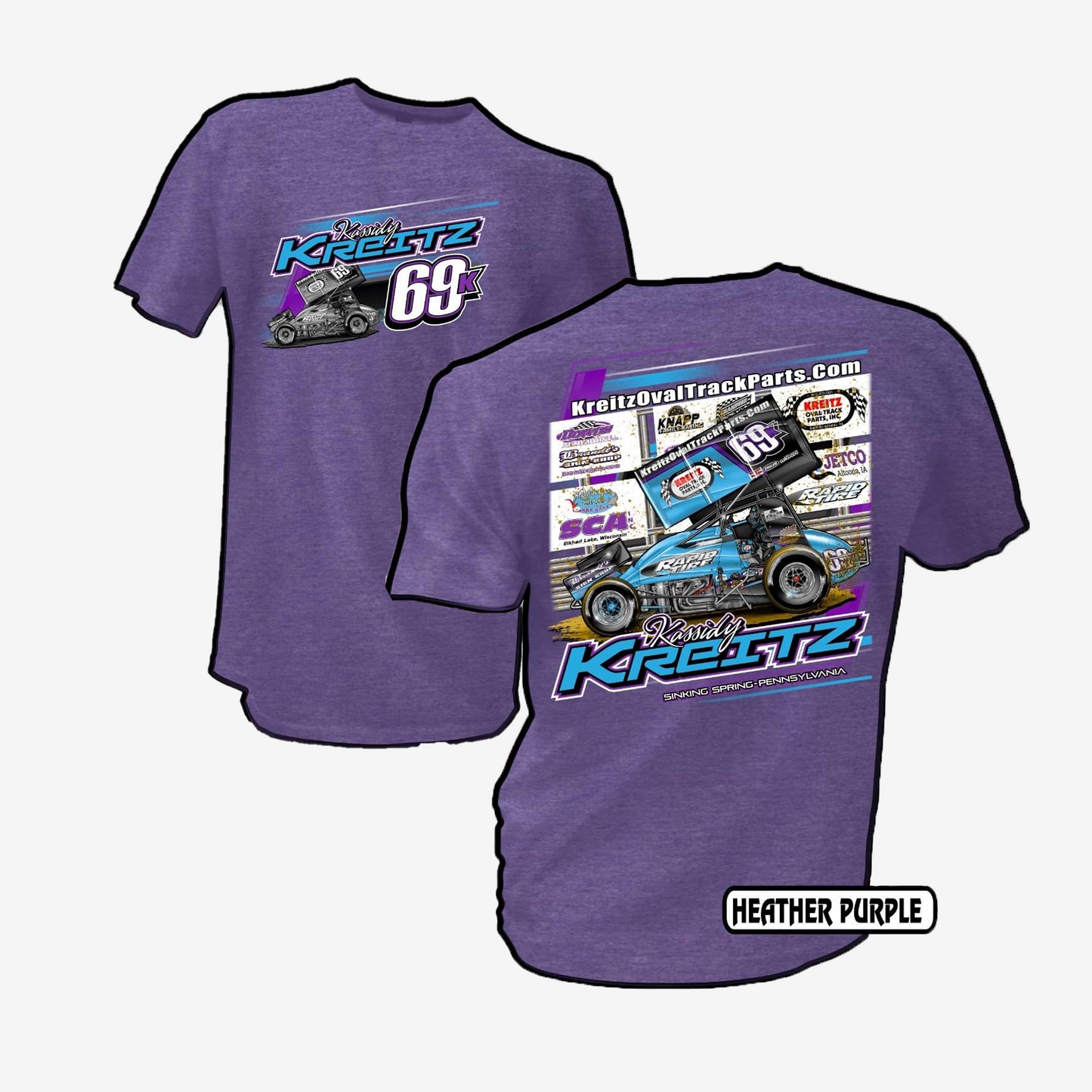 Billboard Graphic Tee - Heather Purple